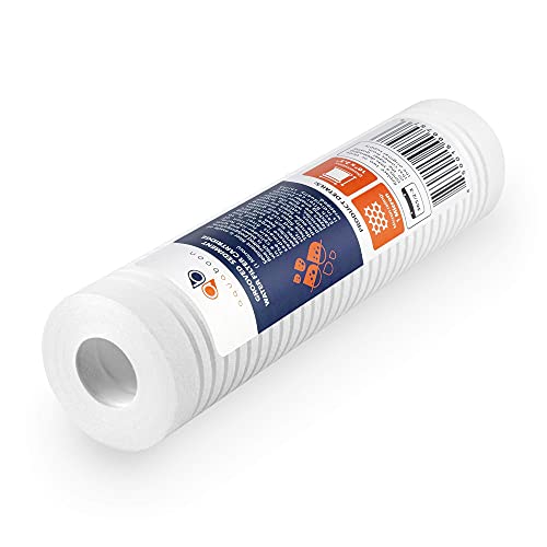 Whole House 1 Micron 10 x 2.5 PP Grooved Sediment Water Filter Cartridge Replacement Compatible with AP110