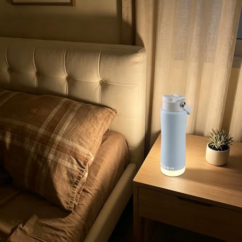 Stainless Steel Water Bottle with Camping Lantern & Night Light