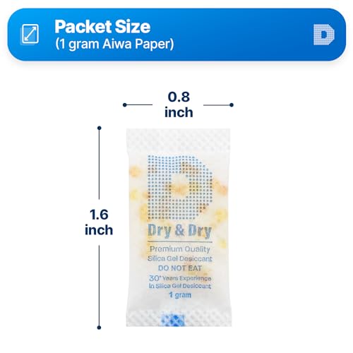1 Gram [100 Packets] Orange Indicating Silica Gel Packets Desiccants Silica Packets