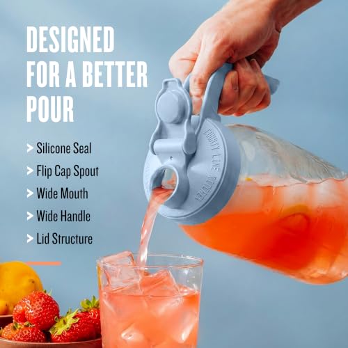 64 oz Mason Jar Glass Pitcher With Lid