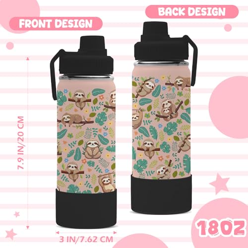 Sloth Gifts 18oz Sloths Water Bottle with 2 Lids
