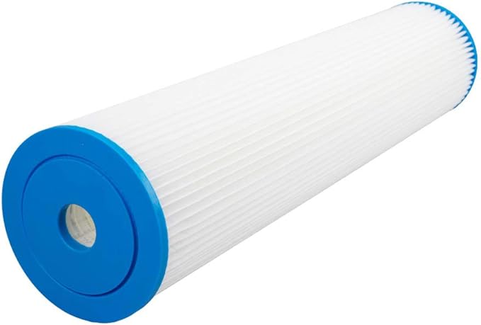 Clear Choice Sediment Filter Cartridge 20 Micron 20in X 4.50in 14k Gal. Replacement for Pentek 255495-43 ECP20-20BB S1-20BB, Pelican PBB-P20-20, Flow-Max FM-BB-20-20, 8-Pk