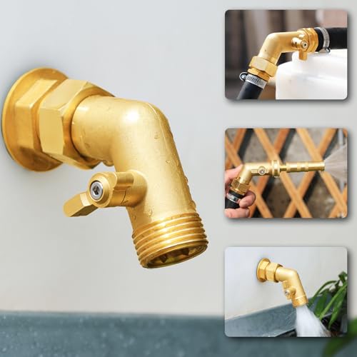 Garden Hose Angle Valve 45 Degree Brass Extender Solid 3 (4 Count)