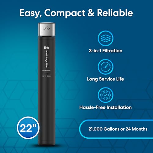 22" Under Sink Water Filter System for Kitchen & Bathroom Faucet