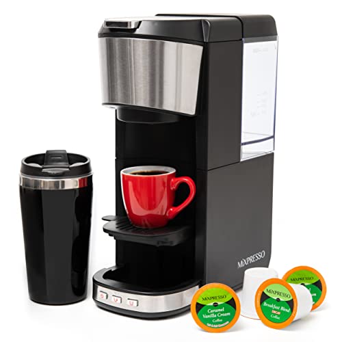 Coffee Maker Single Serve For Ground Coffee & Compatible With K Cup Pods (30 Ounce)