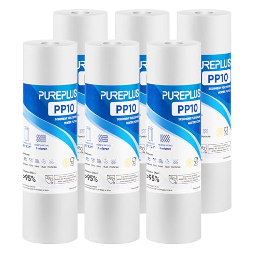 5 Micron 10" x 2.5" Whole House Sediment Home Water Filter Cartridge Replacement for Any 10 inch RO Unit (6 Count)
