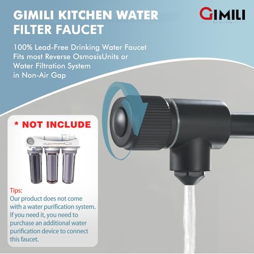 Drinking Water Faucet 3 in 1 Filter Kitchen Faucet Matte Black