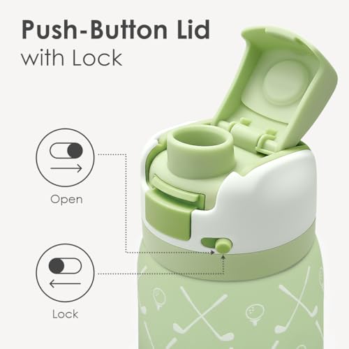 Golf Insulated Stainless Steel Water Bottle with Straw for Sports and Travel