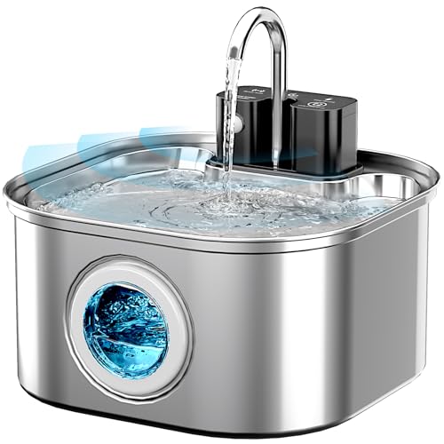 3.2L 108oz Wireless Stainless Steel Cat Water Fountain