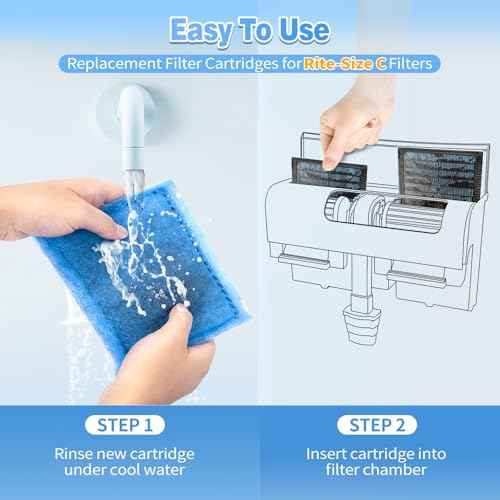 32 Pack Rite Size C Filter Cartridges Compatible with MarineLand Filters