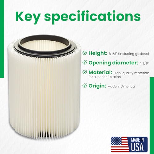 Replacement Filter for Craftsman and Ridgid Shop Vacs Part # 9 (2 Count)
