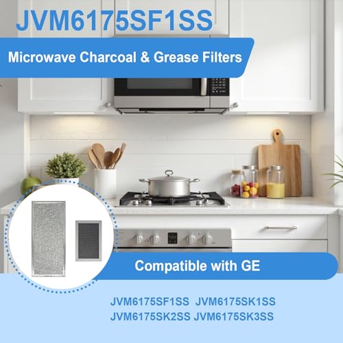 3 Pcs Microwave Charcoal & Grease Filter Replacement for GE Microwave Oven (3 Count)