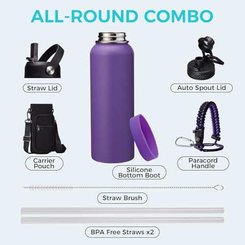 Insulated Water Bottle with Straw (40 Count)