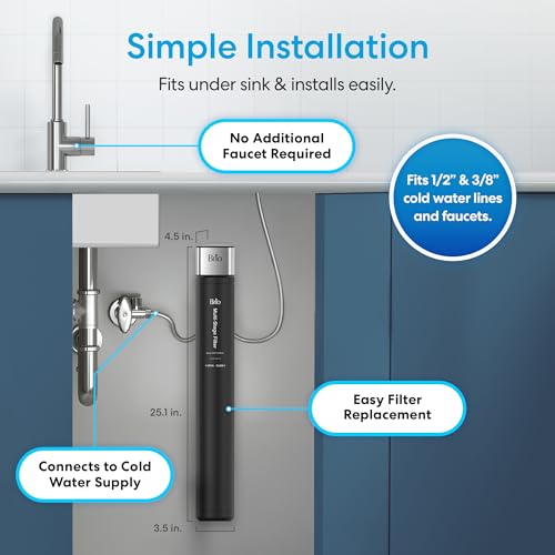 22" Under Sink Water Filter System for Kitchen & Bathroom Faucet