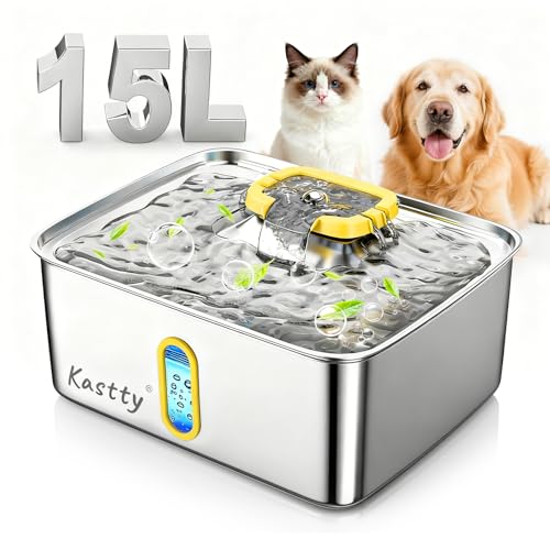 15L 3.96 Gal Stainless Steel Large Capacity Dog Water Fountain