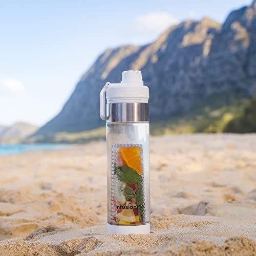 24 oz Fruit Infuser Water Bottle with Twist Cap Lid