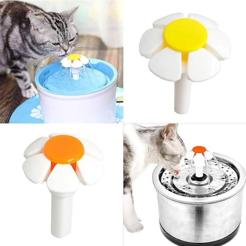 4 Pcs Pet Water Fountain Nozzle Replacement Yellow Flower for Head Cat Fountains for Cat Fountain Automatic Drinking Water Dispenser pet Water Fountain Attachment for Cats