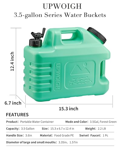 3.5 Gallon Camping Water Jug with Spigot (3 Count)