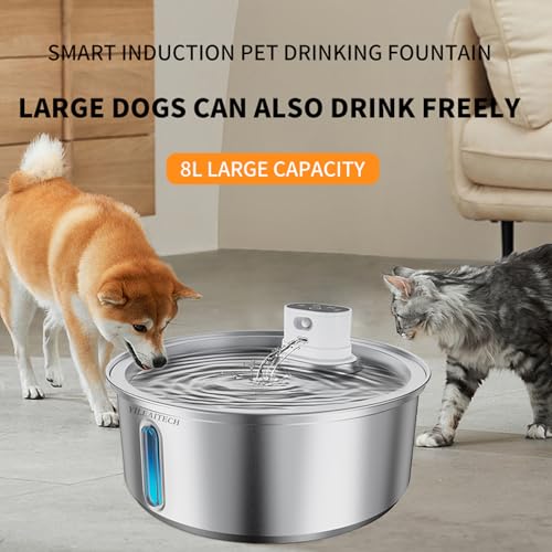 Wireless Cat Water Fountain Stainless Steel