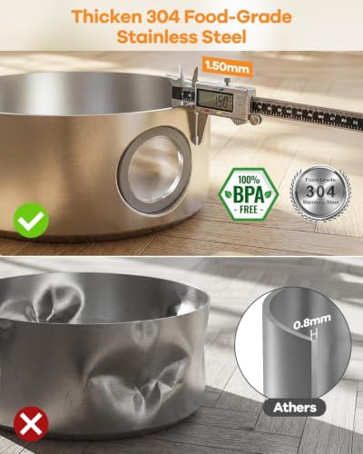 3.4G Wireless Dog Water Fountain Stainless Steel for Large Dogs Inside