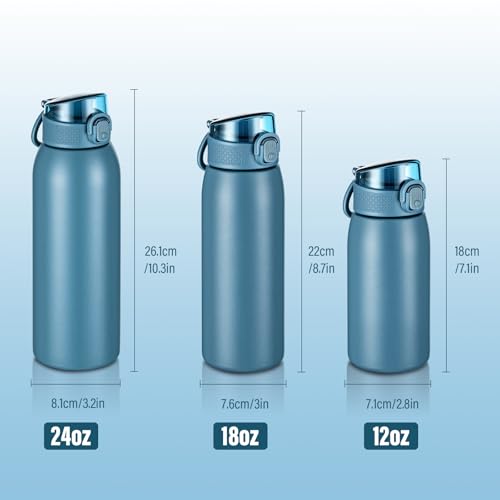 Insulated Water Bottle 18 oz with Dustproof Lid