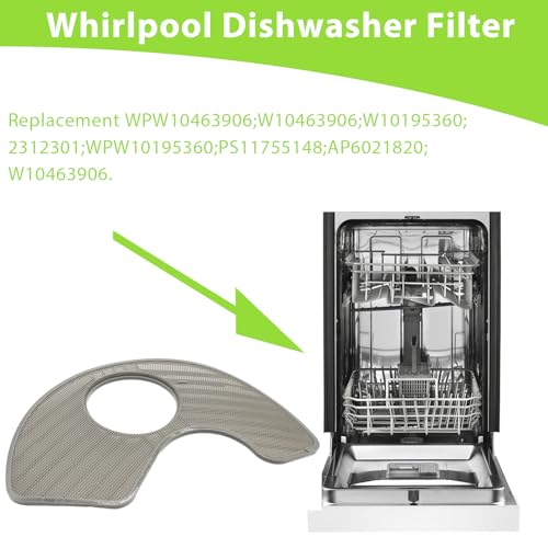 WPW10463906 Dishwasher Filter Replacement for Whirlpool