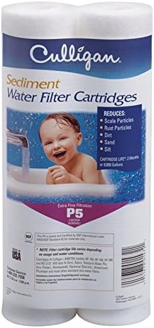 Culligan P5 Whole House Premium Water Filter, 8,000 Gallons, 3 Pack, Sold as 6 Filters