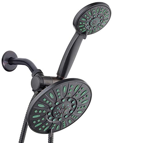 Antimicrobial High Pressure 7" Rain & Handheld Shower Head Combo