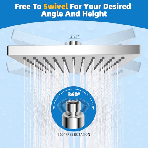 cUPC Certified Thickness Metal 8'' Square Rain Shower Head