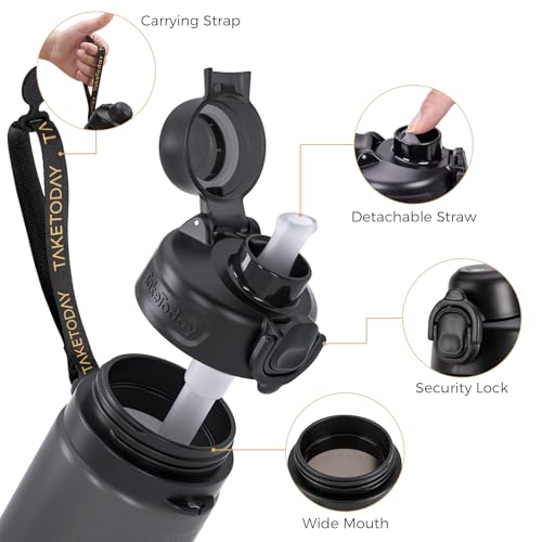 Collapsible Water Bottles with Straw for Travel