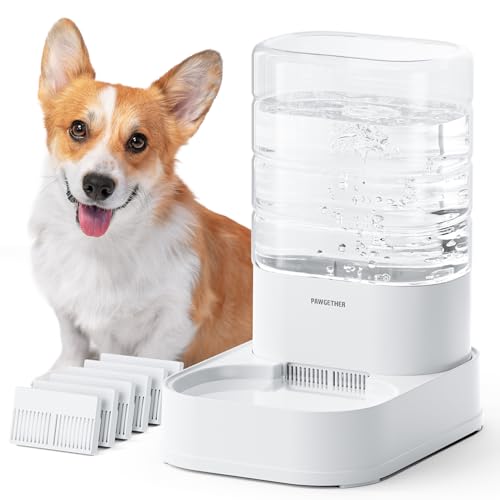 Gravity Dog Water Bowl Dispenser with 6 pcs Filters 1 Gallon (1060 Gram)