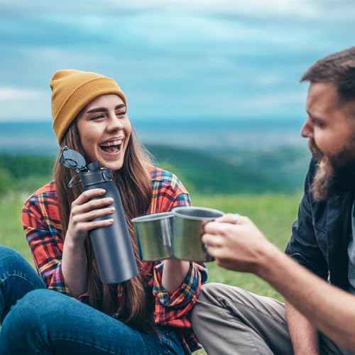 Insulated Water Bottle 24 oz with Dustproof Lid