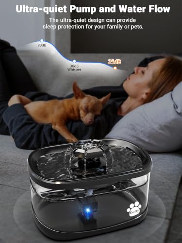 2.5Gal 9.5L Dog Water Fountain 3 Flow Modes Cat Fountain