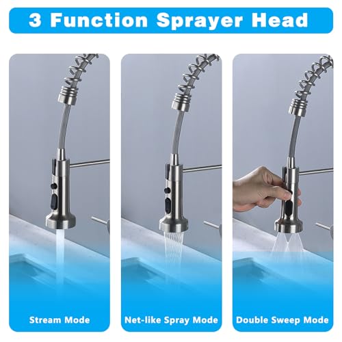 Wall Mount Kitchen Faucet with Sprayer