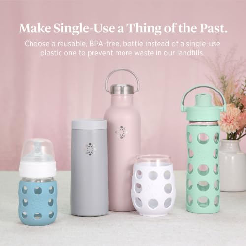 16-Ounce BPA-Free Glass Water Bottle with Classic Cap and Protective Silicone Sleeve, Sea Green
