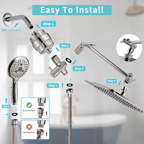 10'' Dual 20 Stage Filtered Shower Head with Handheld