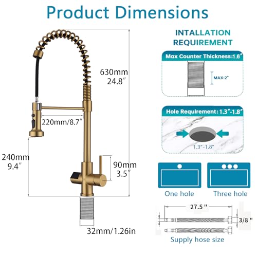 Kitchen Faucet with Temperature Digital Display