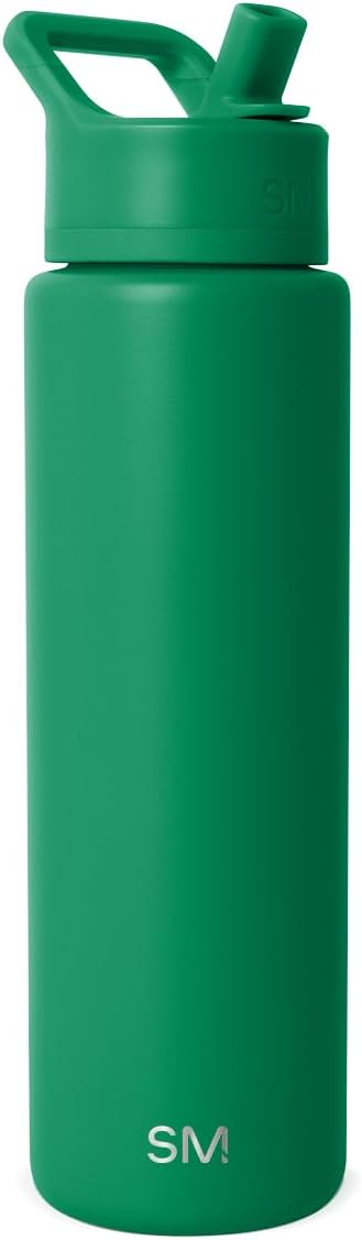 Simple Modern Water Bottle with Straw Lid | Vacuum Insulated Stainless Steel Metal Thermos | Reusable Leak Proof BPA-Free Flask for Sports Gym | Summit Collection | 30oz, Kelly Green