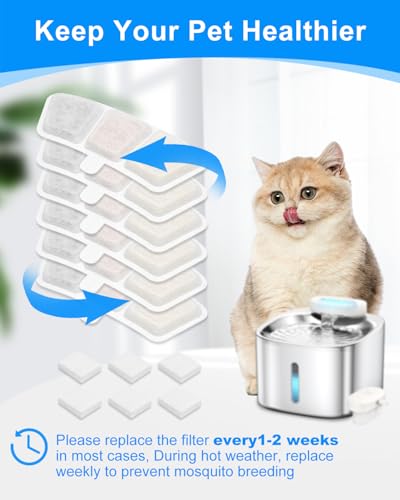 Cat Fountain Filter Replacement Fit for oneisall 3.5L (12 Count)