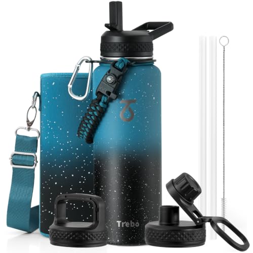 Water Bottle Insulated 40 oz with 3 Lids