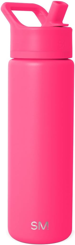 Simple Modern Water Bottle with Straw Lid | Vacuum Insulated Stainless Steel Metal | Reusable Leak Proof BPA-Free Cup for School | Summit Collection | 22oz, Malibu