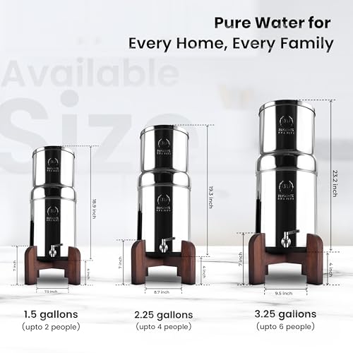 2.25G Water Filter System with Teak Stand & Fluoride Filter