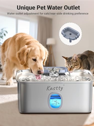 4 Gal 15L Stainless Steel Dog Water Fountain for Large Dogs
