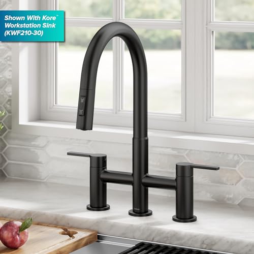 Oletto Bridge Kitchen Faucet with Pull