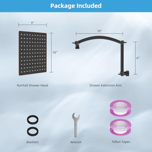 10'' Rain Shower Head with 16'' Extension Arm