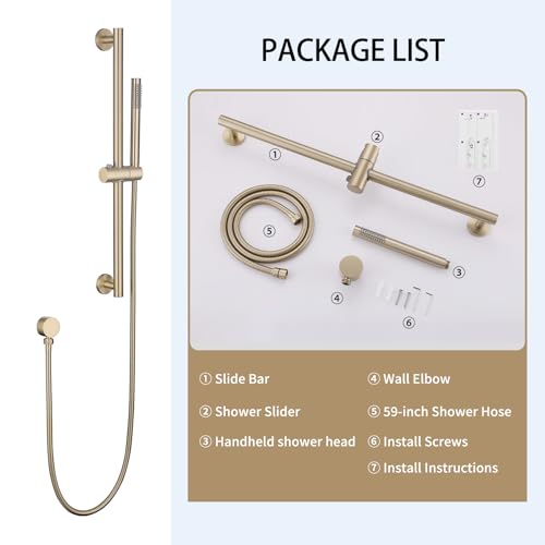 Handheld Shower Head with Slide Bar Combo