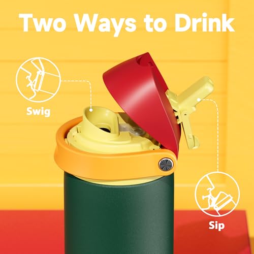 24 oz Insulated Water Bottle with Straw