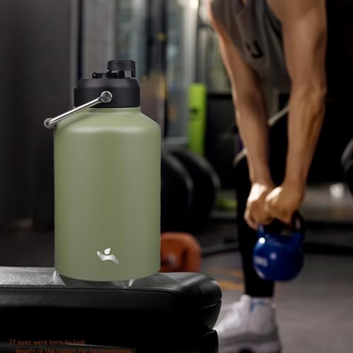 128 oz Insulated Stainless Steel Water Bottle Jug with Handle
