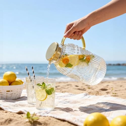 Glass Pitcher with Lid