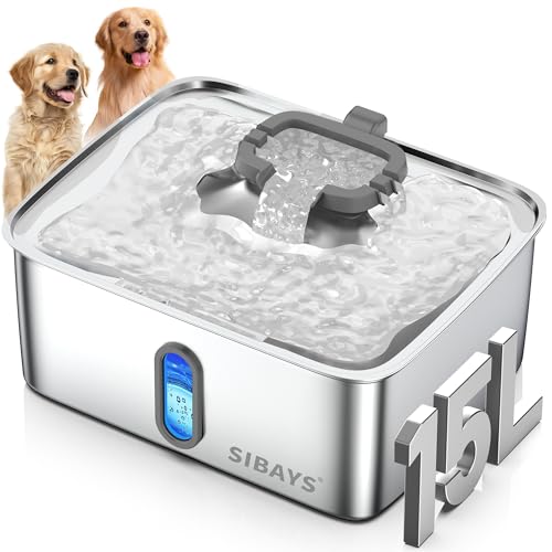 4Gal 15L Dog Water Fountain for Large Dogs